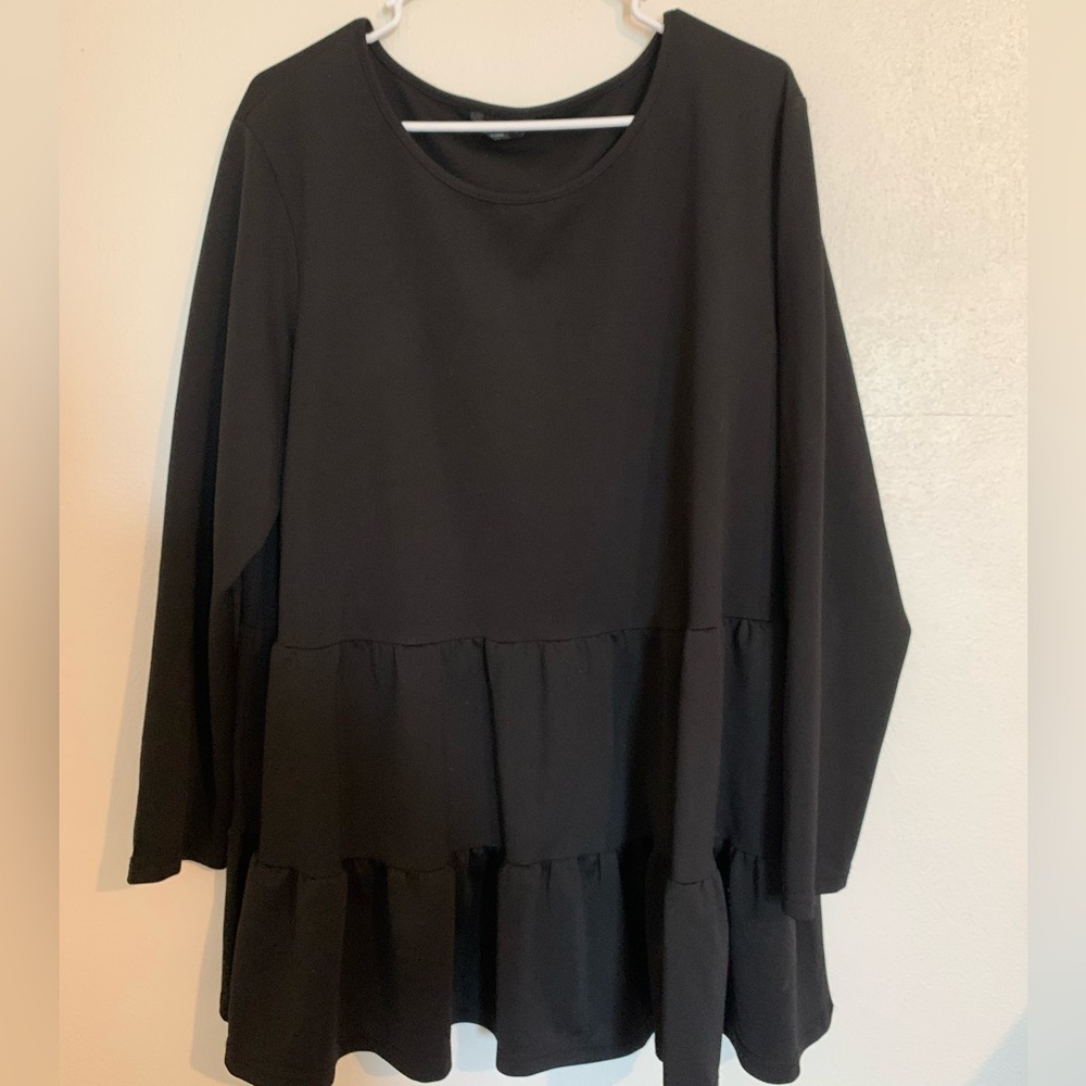 Black Tiered Long Sleeve Shirt